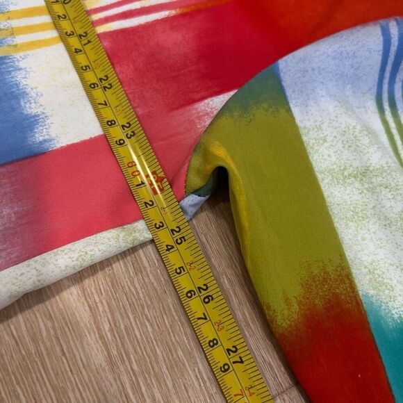 Natori Boro Kaftan Button Down Dress Colorful Turquiose Geometric Women’s Medium - Picture 12 of 16